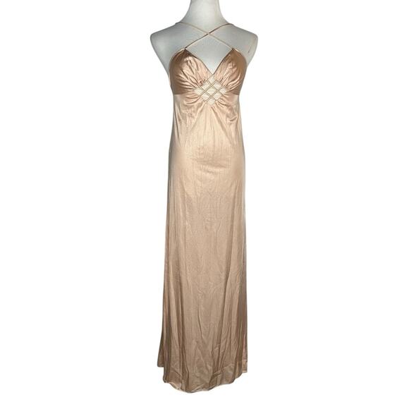 Dresses & Skirts - Champagne Maxi Slip Dress, Satin, Women’s Size XS